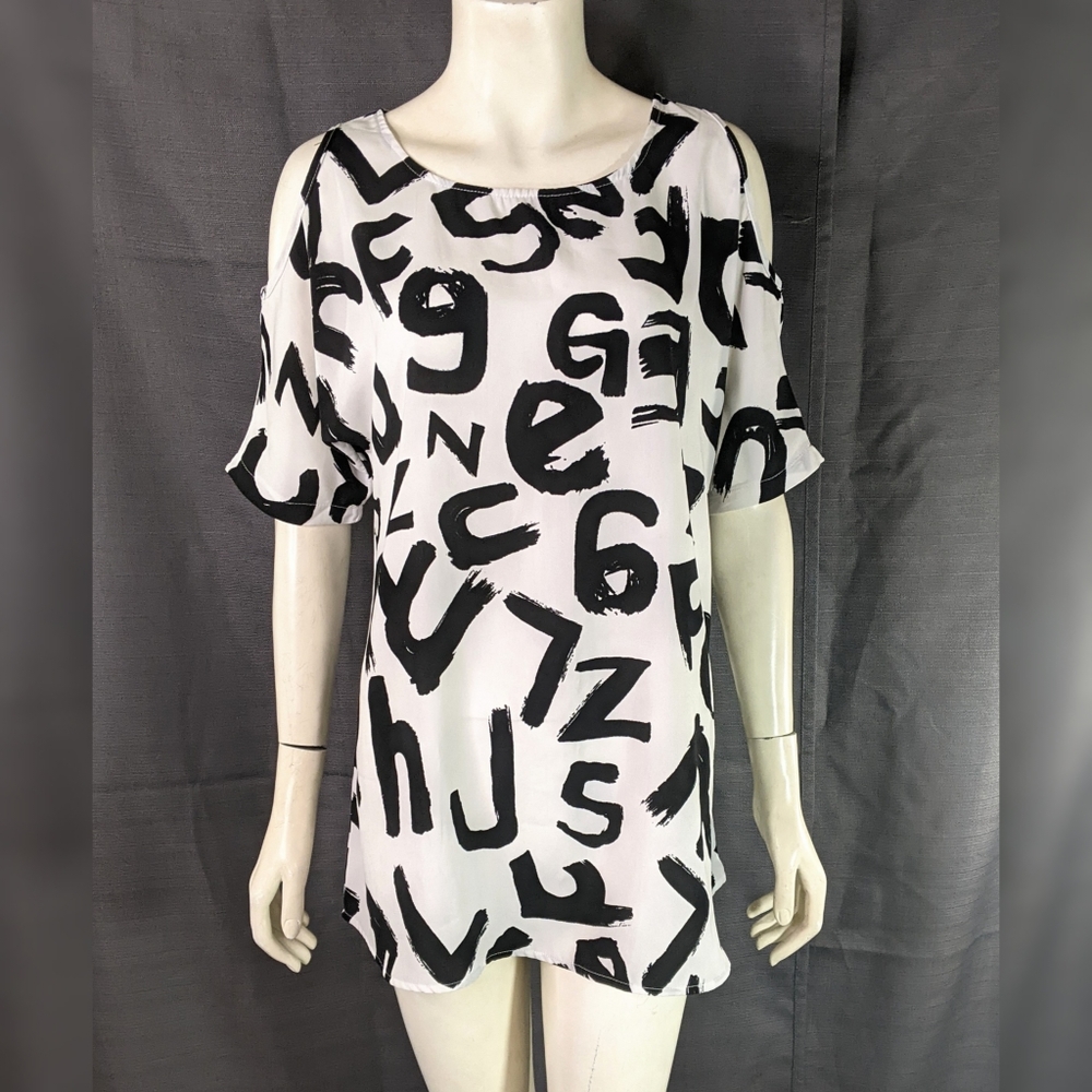 Graphic Design Cold Shoulder Top M Australian Design